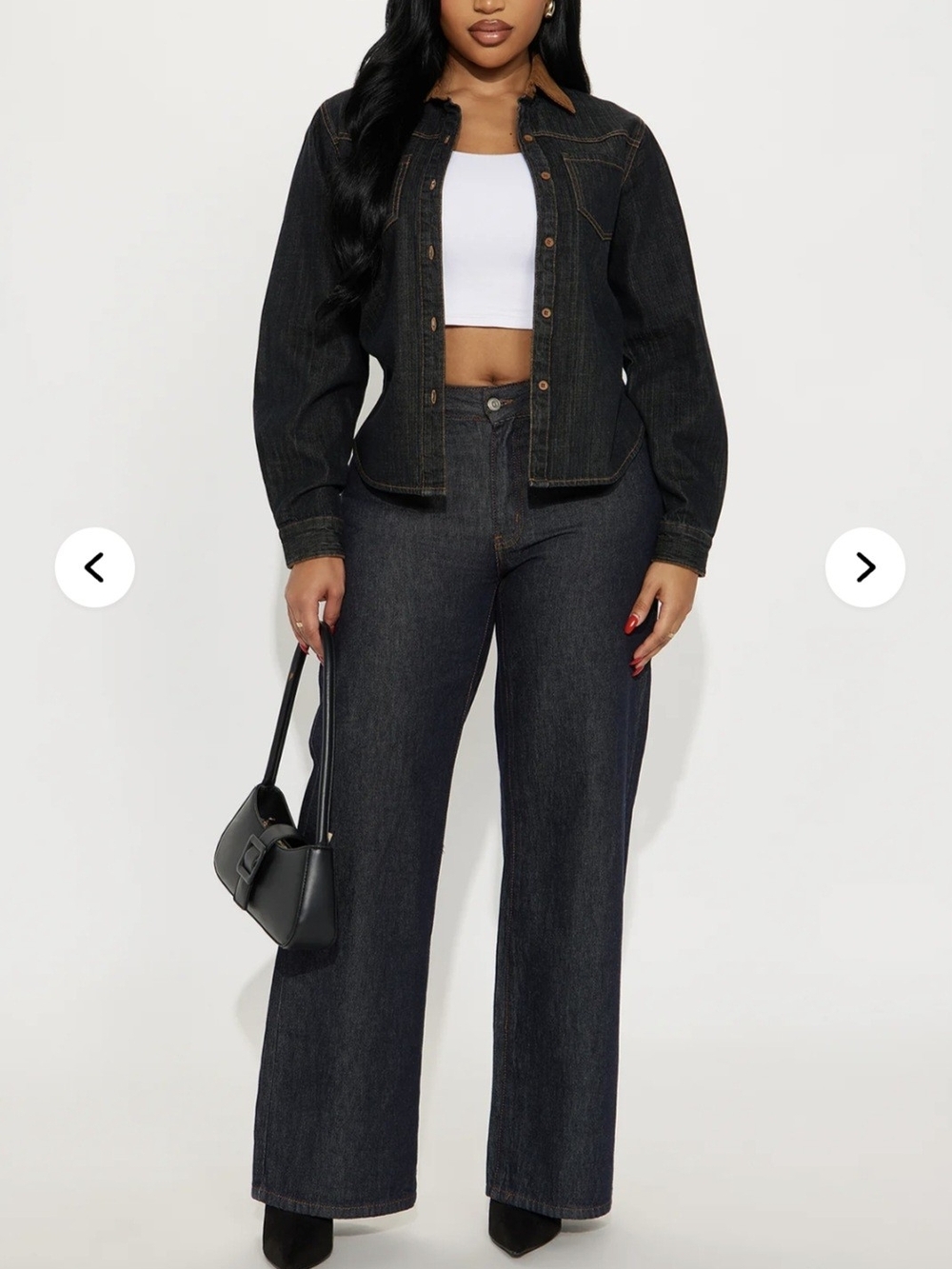 Fashion Nova Dark Wash Denim Button-Down ShaJacket